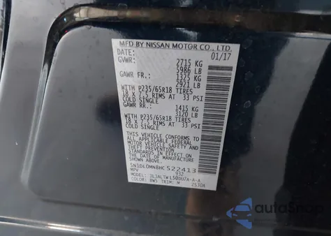 2017 Infiniti Qx60 z USA, uszkodzony, nr VIN 5N1DL0MN8HC522413